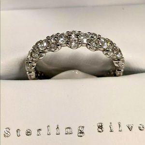 White Topaz Infinity Ring .925 Size 7